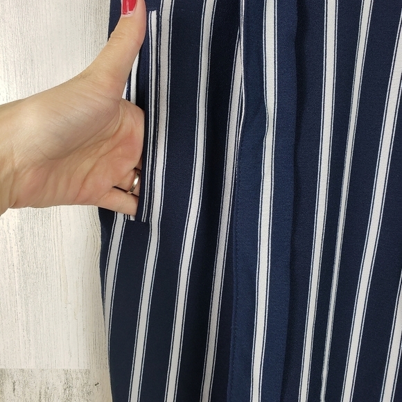Ci sono navy blue and white striped ankle pants women's size medium - Picture 4 of 14